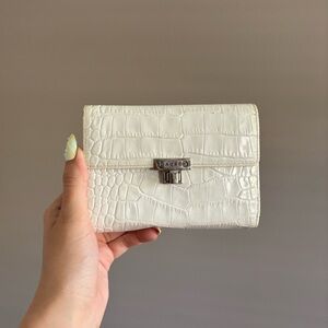Ralph Lauren Vintage croc-embossed leather wallet white